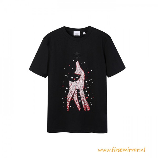 Top Quality Tb Letter Deer Cotton T Shirt