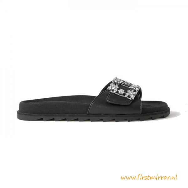 Top Quality Slidy Crystal Embellished Slides for Women