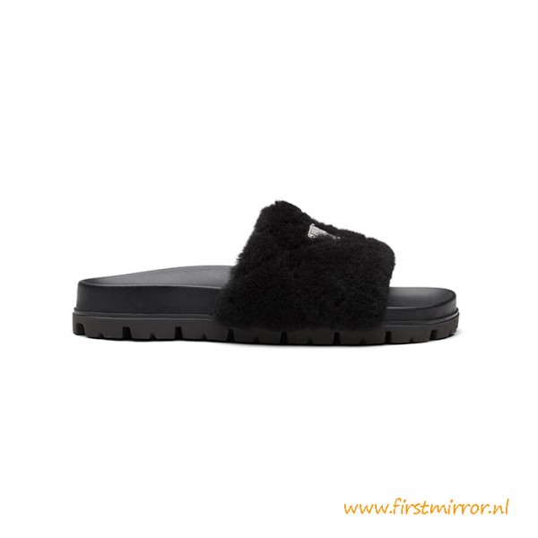 Top Quality Shearling slides Black