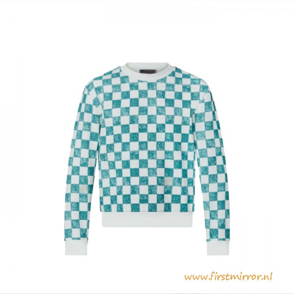 Top Quality Damier Printed Crewneck 100% Cotton