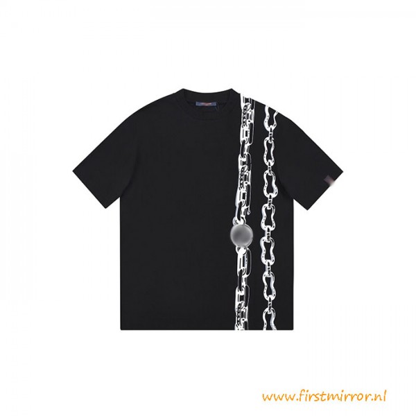 Top Quality Cotton T Shirt with Iron Chain Print